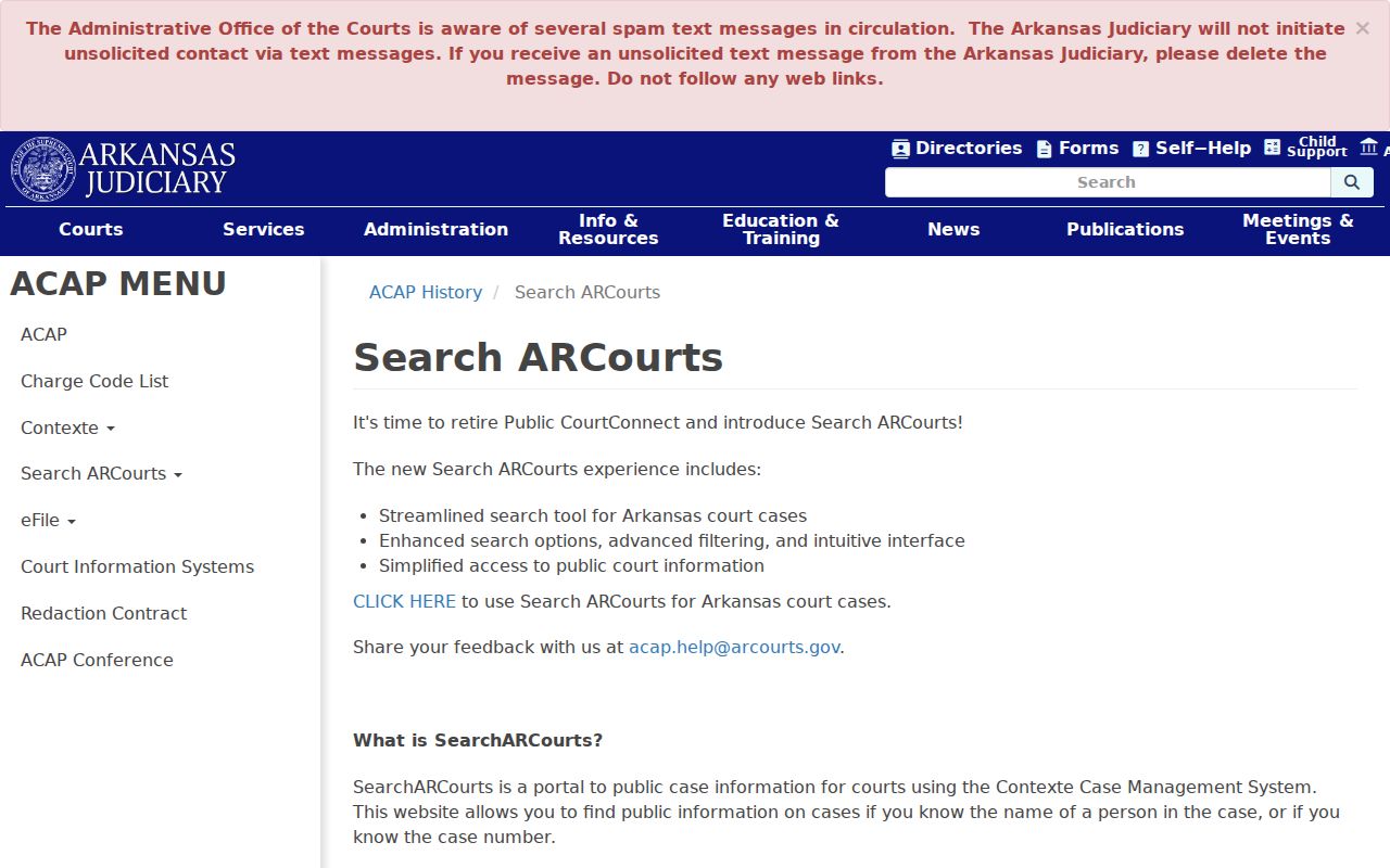 Union County court calendar coverage and Search ARCourts limitations