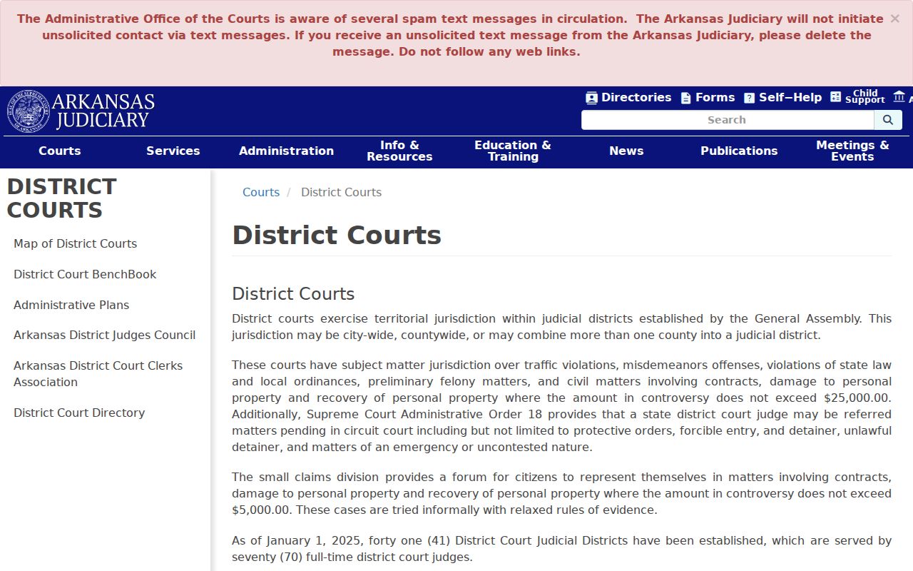 Union County civil court dockets and Arkansas district court jurisdiction