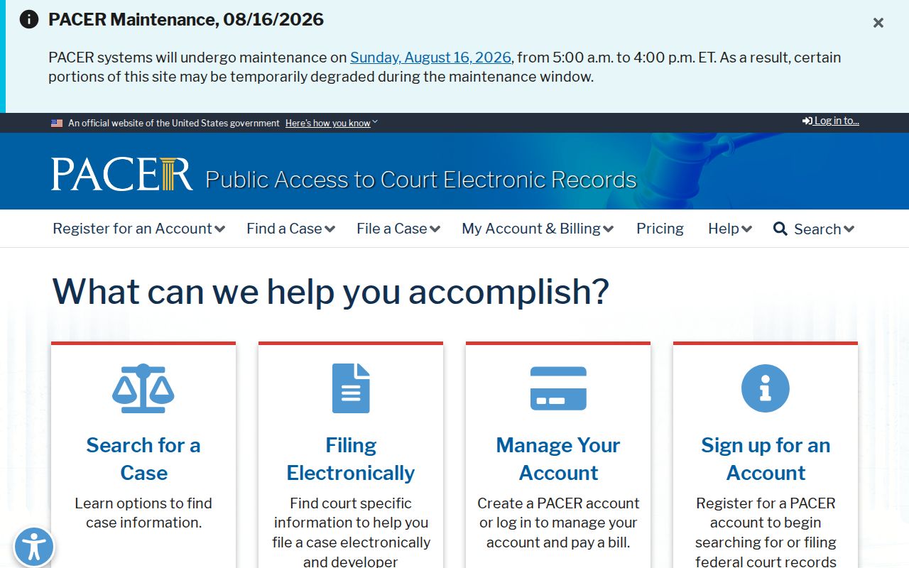 El Dorado court records PACER federal docket access