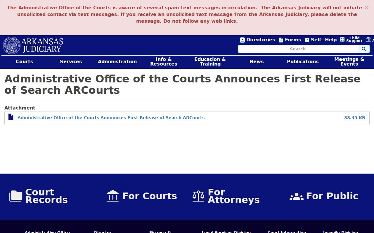 Union County docket search Search ARCourts release announcement
